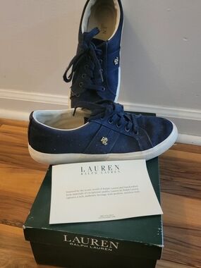 Lauren Ralph Lauren Navy Canvas Sneakers